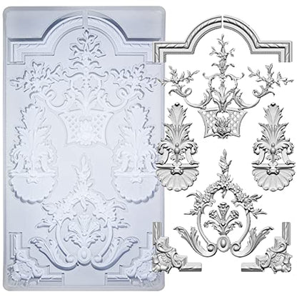 Art Mold for Polyclay Air Dry Clay Plaster, Medallion Frame - color: Medallion Frame