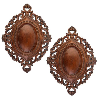 Antrader 2Pcs Vintage Wooden Carved Onlay Appliques,11"×7.87"(Style 20) - style: Style 20, Large Size