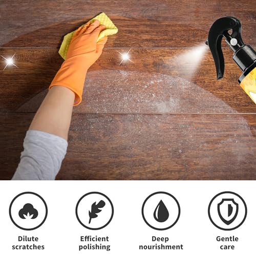 3Pcs Beeswax Spray Furniture Polish, Original Natural Beeswax Care Spray, Wood Cleaner, Wood Floor Polish for Living Room,Kitchen,Wooden Furniture Floors(120ml+Sponge+Cloth)