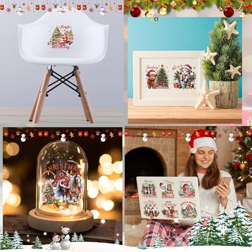 30 Pcs Vintage Christmas Rub-On Transfers for Furniture & Crafts - style: Vintage Christmas 03