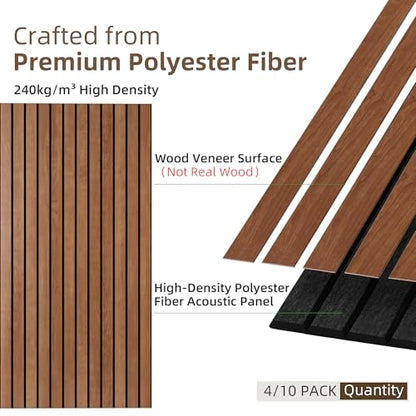 TO-TH Acoustic Wall Panels Wood-Look Sound Dampening Panel 10 Pack, Cherry - color: Cherry, size: 10 pcs - 47.2'' * 23.6''
