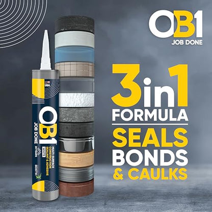 OB1 Universal Caulk Sealant & Adhesive White 10.1oz - 1 Cartridge - color: White, size: 10.1oz