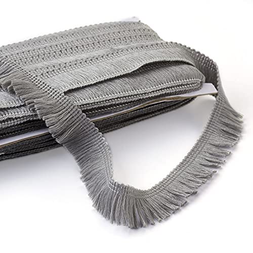 Beadthoven Fringe Trim Tassel, 27 Yards 1 Inch Polyester Lace Ribbon for Sewing, Clothing, Cushions, Pillow, Curtain, Home Decorations, DIY Crafts - Gray - color: Gray, size: 1 Inch (25mm)