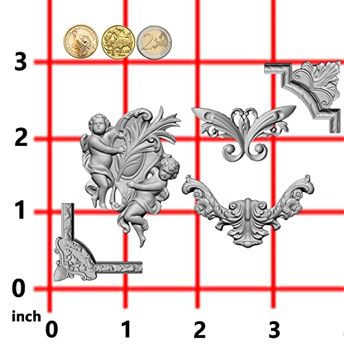 Art Mold for Polyclay Air Dry Clay Plaster, Border Frame with Cupids - color: Border, Frame, Cupids