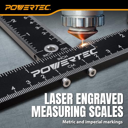 POWERTEC Cabinet Hardware Jig for Knobs & Pulls, Adjustable Drill Guide Template with 5mm Drill Bit, 1"–16" Centering Range, Metric & Imperial Scales for Cabinet Door & Drawer Installation (72427) - style: Cabinet Hardware Jig for Knobs & Pulls