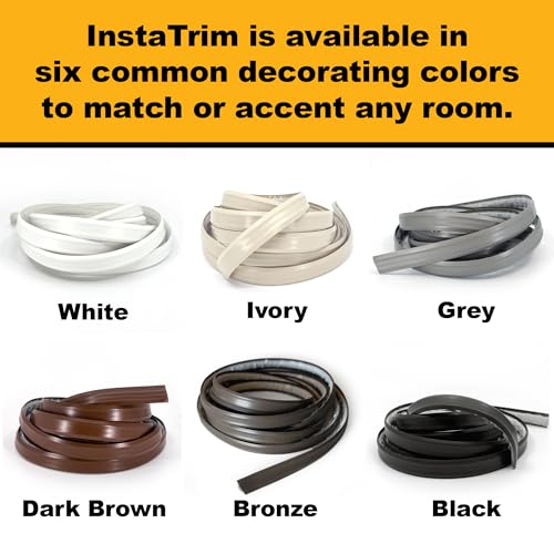 InstaTrim Flexible, Self-Adhesive Caulk Strip Sealant, 1/2" x 10', White - color: White, size: 1/2 in x 10 ft