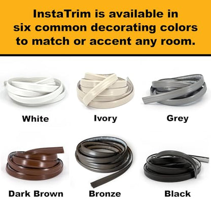 InstaTrim Flexible, Self-Adhesive Caulk Strip Sealant, 1/2" x 10', Black - color: Black, size: 1/2 in x 10 ft