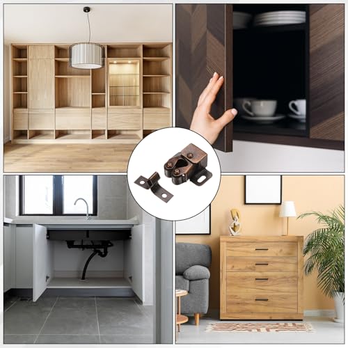 M METERXITY 4-Pack Double Roller Cabinet Latch, Red Bronze - color: Red Bronze