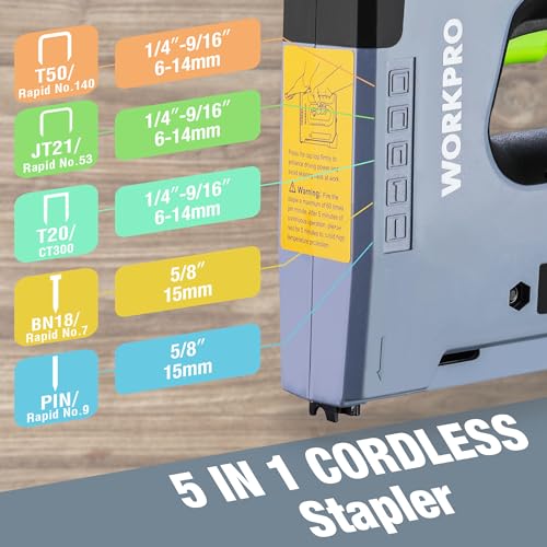 WORKPRO 110V 5-in-1 Corded Electric Staple Gun & Brad Nailer Kit