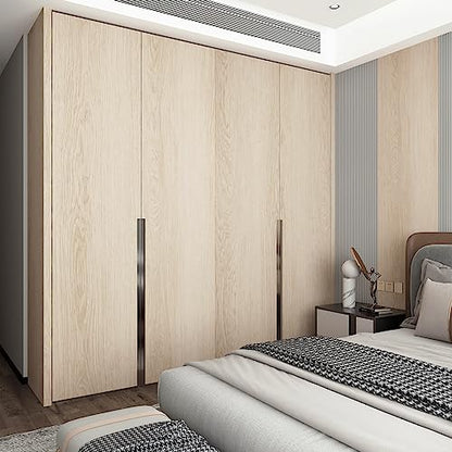 TOTIO Extra Wide Walnut Wood Wallpaper Beige Brown Wood Grain Vinyl Wrap Walnut Contact Paper Peel and Stick 32x157inch Air Guide Slot Design Matte Thickened Self-Adhesive Waterproof Wall Stickers - color: Light Brown, size: 32" x 157"