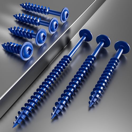 Wensilon Pocket Hole Screws, #8 x 3, Square Drive, Blue, 1lbs 65pcs - color: Blue, size: 8*3"