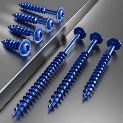 Wensilon Pocket Hole Screws, #8 x 3, Square Drive, Blue, 1lbs 65pcs - color: Blue, size: 8*3"