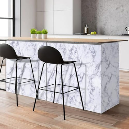 Arthome White Marble Contact Paper - Peel and Stick Wallpaper - Self-Adhesive & Removable Wall Paper for Furniture Desk, Kitchen Countertop, Cabinet, Shelf Liner, Wallcovering, (35.4"x120") - color: White Marble, size: 35.4" x 120"