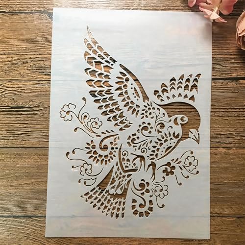 TIAMECH A4 Reusable Sparrow Stencil for Painting - style: Sparrow
