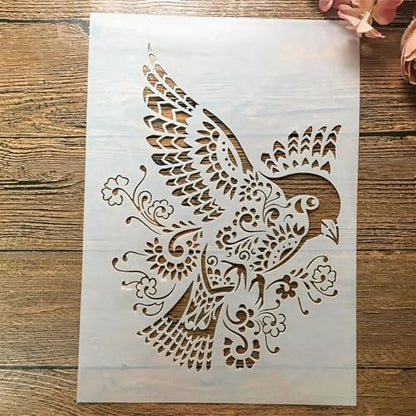 TIAMECH A4 Reusable Sparrow Stencil for Painting - style: Sparrow