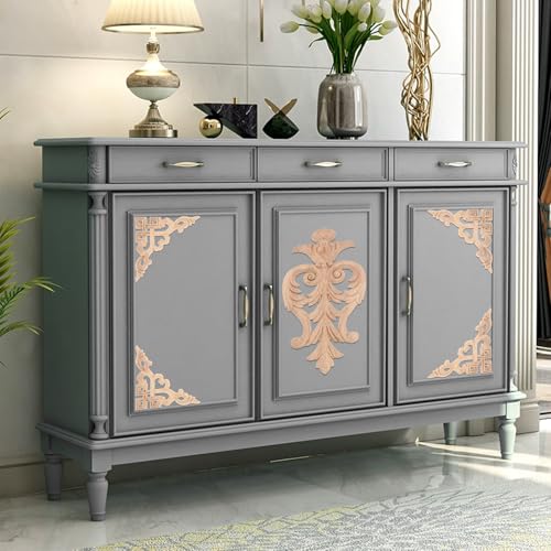5Pcs Wood Appliques Onlays Classic Decorative Furniture Appliques Set E - color: Set E