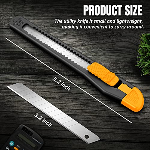 24 Pack Box Cutter Retractable, 9mm Razor Knife, Utility Knife - color: 24-orange