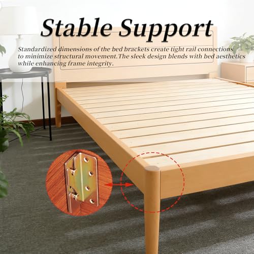 4PCS Bed Rail Brackets,Metal Bed Frame Bracket Hardware with Screw