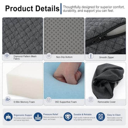 7.5" Hip Replacement Recovery Cushion 3-Layer Adjustable Height Seat Pillow