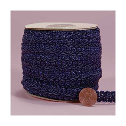 Paper Mart Navy Cotton Herringbone Gimp Braid Trim, 5/8" x 10Yd