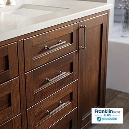 Franklin Brass Francisco (5-Pack) Cabinet Handles 5-1/16" Hole Center Pulls | Satin Nickel Hardware Kitchen Door, Drawers, Dressers, Furniture P29618Z-SNA-B - color: Satin Nickel Antimicrobial, size: 5-1/16" (128mm)