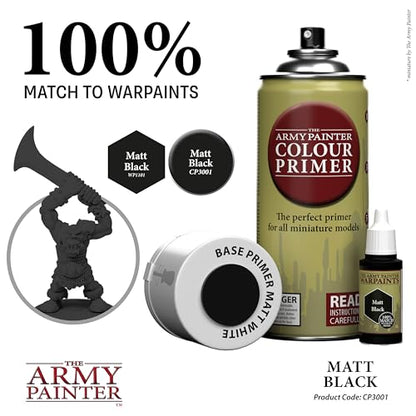 The Army Painter, Colour Primer Matt Black, 400 ml acrylic spray - color: Matt Black