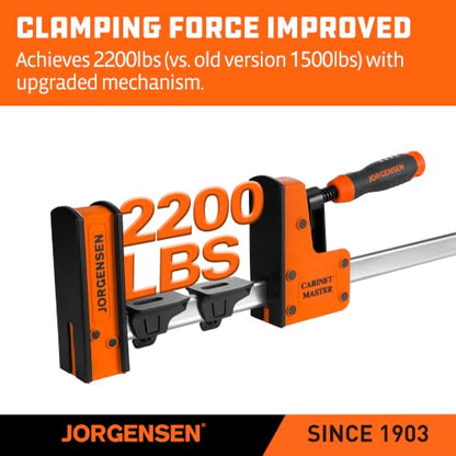 JORGENSEN 60-Inch Parallel Bar Clamps, 2-Pack Cabinet Master Bar Clamps - size: 60 Inch