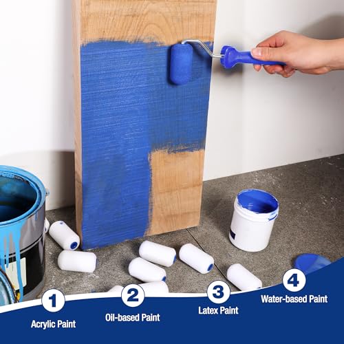 WORKPRO Mini Foam Paint Roller 2.5 Inch, 12-Pack Small Paint Rollers - size: 2.5 inch