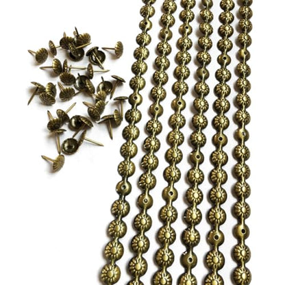 10Meters Upholstery Tacks Strips/Nailhead Trims(G:11mm Brass Flower) - color: Brass Flower, size: 11mm