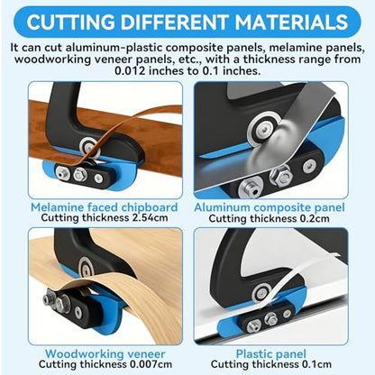 Edge Banding Trimmer, Woodworking Veneer Cutter with Dual Offset Bearings & Sharp Blades Comfort Handle Professional Edge Band Tools Trimmer Deburring Planing Trimming Tool for Straight,Curved Edges