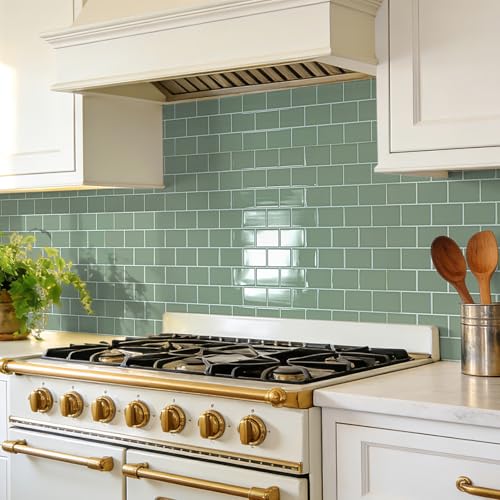 Art3d 10-Pack Subway Tiles Peel and Stick Backsplash, Teal, 12 x 12 Inch - color: Teal