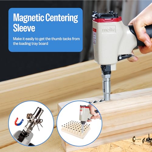 meite 1170 Pneumatic Deco Nail Gun 7/16 Inch (11.7mm) Head Diameter Air Decorative Tack Nailer Pins Nailer for Sofa Leather, Upholstering Furniture - style: 29/64-Inch Head Diameter Nailer