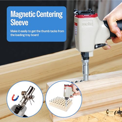 meite 1170 Pneumatic Deco Nail Gun 7/16 Inch (11.7mm) Head Diameter Air Decorative Tack Nailer Pins Nailer for Sofa Leather, Upholstering Furniture - style: 29/64-Inch Head Diameter Nailer