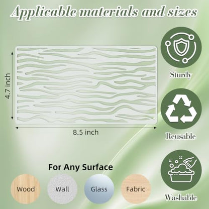 Geometric Texture Stencils for Crafts Reusable 12Pcs Stencils(8.5X4.7 Inch) - color: Texture 30