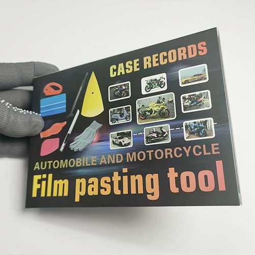 Professional Vinyl Wrap Tool Kit – 8-in-1 Car & Motorcycle Tint Installation Set with Felt Squeegee, Film Cutter, Utility Knife, Gloves – for Window Tint, PPF, Decals, Paint Protection Film