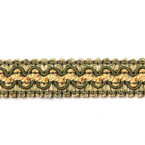 BEL AVENIR Braid Trim 0.78 inch 6.8 Yards Green Gimp Fabric Trim - color: Green
