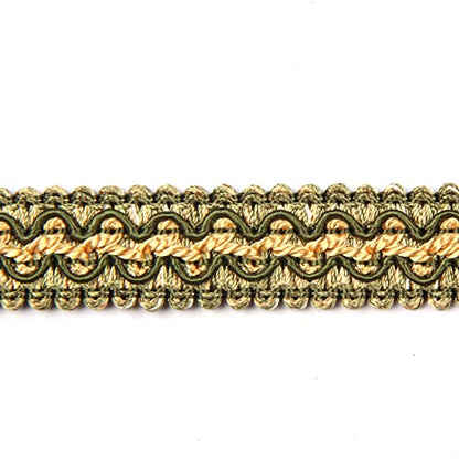 BEL AVENIR Braid Trim 0.78 inch 6.8 Yards Green Gimp Fabric Trim - color: Green