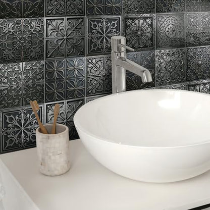 VICCI 24 Pcs Peel and Stick Wall Tiles, 5.9x5.9 Waterproof Vinyl Stickers - color: Art-11, size: 5.9x5.9IN*24pcs