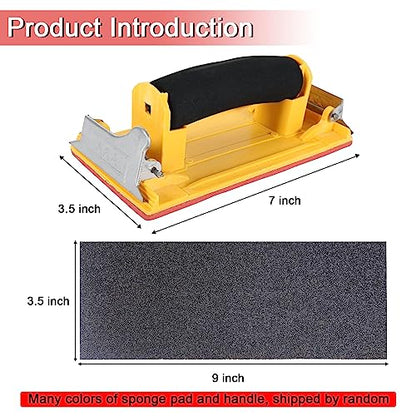 Sandpaper Holder, 36 Pcs Dry & Wet Sandpaper with 1 Pack Hand Sander - size: 1 Handsanders+36 Sandpaper