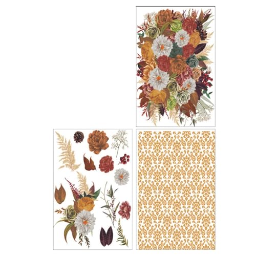 Dixie Belle Transfer - Earthy Bouquet - (3) 8"" x 12"" Sheets