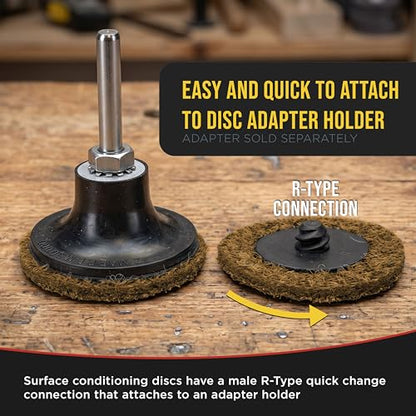 Dura-Gold 2" Diameter Surface Conditioning Discs Brown Coarse Sanding Grit - style: Coarse