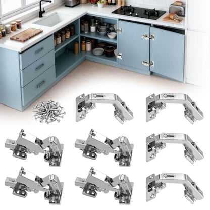 Lazy Susan Hinges Soft Close Cabinet Hinge 135° & 180° Full Overlay 8PCS - size: Full Overlay