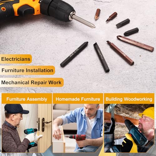HARFINGTON 3pcs SL6 Slotted Screwdriver Bit 5/16" Hex Shank 80mm/3.15" Length Magnetic Flat Head Hex Bits S2 Steel Screw Driver Bit for Impact Electric Screw Driver Power Tools, Red - color: Red, size: SL6 x 80mm