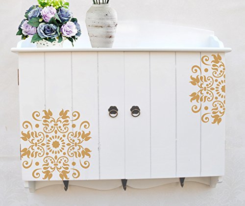 GSS Designs Pack of 2 Stencils Set (12x12 Inch) Painting for Wood Wall Furniture Floor Tiles Fabric Template - Reusable Art Painting Stencils(SL-010)