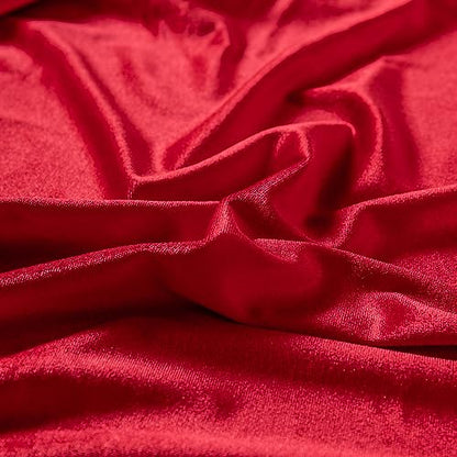 Stretch Velvet Fabric by The Yard for Apparel,Sewing,Crafting,Full Dress 93% Polyester 7% Spandex 63" Wide (Red,2Yard) - color: Red, size: 2 Yards