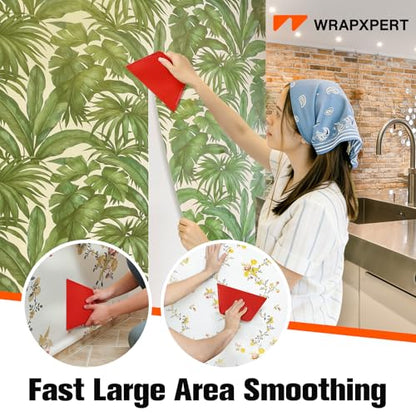 WRAPXPERT Wallpaper Tools, Wallpaper Smoothing Tool Kits, Peel and Stick Wallpaper Installation Kit for Contact Paper Smooth Applying, Vinyl Backsplash Tile, Window Film - color: Basic-r