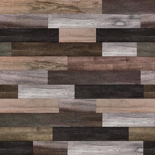 HLNIUC Brown Wood Wallpaper,Wooden Effect Vinyl Wrap,Wood Effect Wallpaper Peel and Stick,Vintage Wooden Wall Paper Self Adhesive Kitchen(44x300cm) Wallpaper for Wall Furniture Countertop Drawers - color: Wood Wallpaper 1