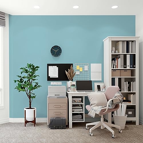 Glidden Total Interior Wall Paint & Primer All-in-One, Kingston Aqua/Aqua-Blue, Flat, 1 Gallon - color: Kingston Aqua, size: 128 Fl Oz (Pack of 1)