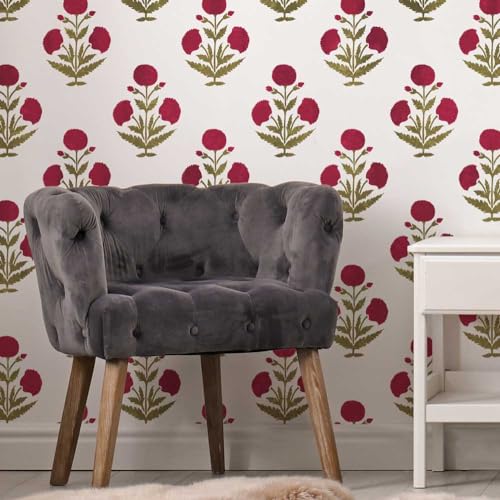 Cutting Edge Stencils – Turkish Poppy Wall Stencil for Painting – Large Reusable Floral Stencil for DIY Wall Art – Flower Pattern Stencil for Home Decor & Accent Walls (Small) - size: Small