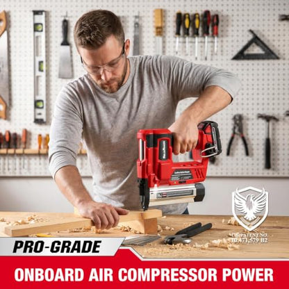 ReliaRoads 2" Cordless Brad Nailer, 2 in 1 18GA Staple Nail Gun Battery Powered Compatible with MilWauke 18V Battery, Electric Nail Gun Stapler with Nails Puller, 1600 Nails(Battery Not Included)
